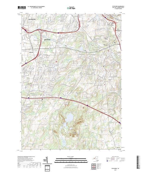 US Topo 7.5-minute map for Pittsford NY