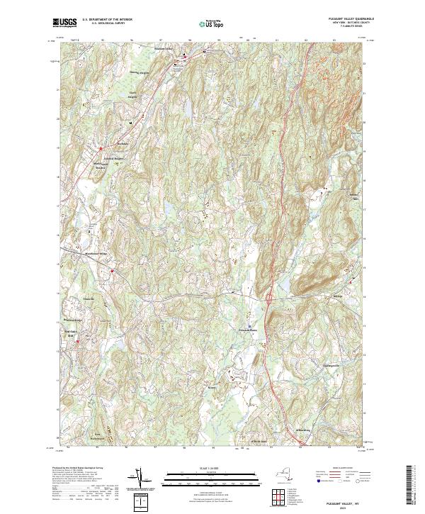 US Topo 7.5-minute map for Pleasant Valley NY