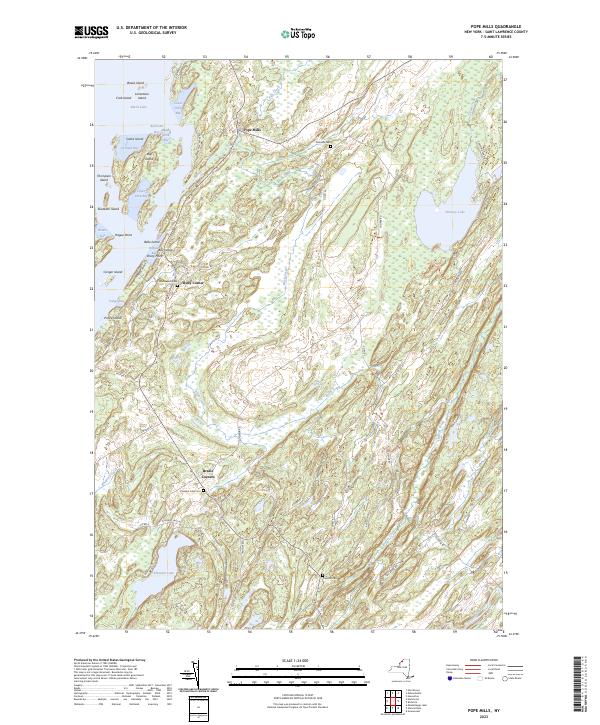 US Topo 7.5-minute map for Pope Mills NY