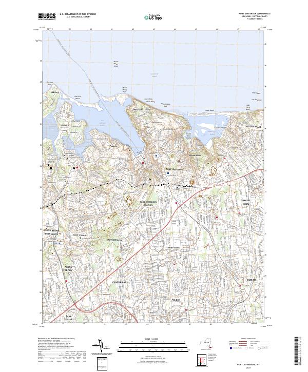 US Topo 7.5-minute map for Port Jefferson NY