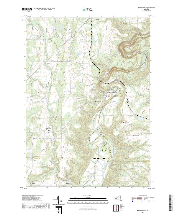 US Topo 7.5-minute map for Portageville NY