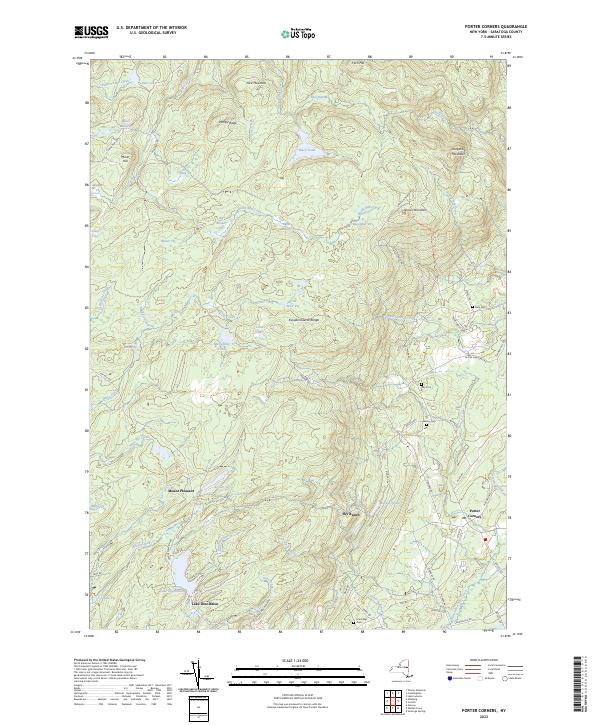 US Topo 7.5-minute map for Porter Corners NY