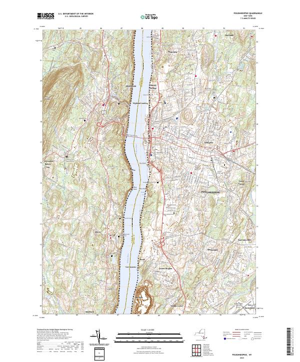 US Topo 7.5-minute map for Poughkeepsie NY