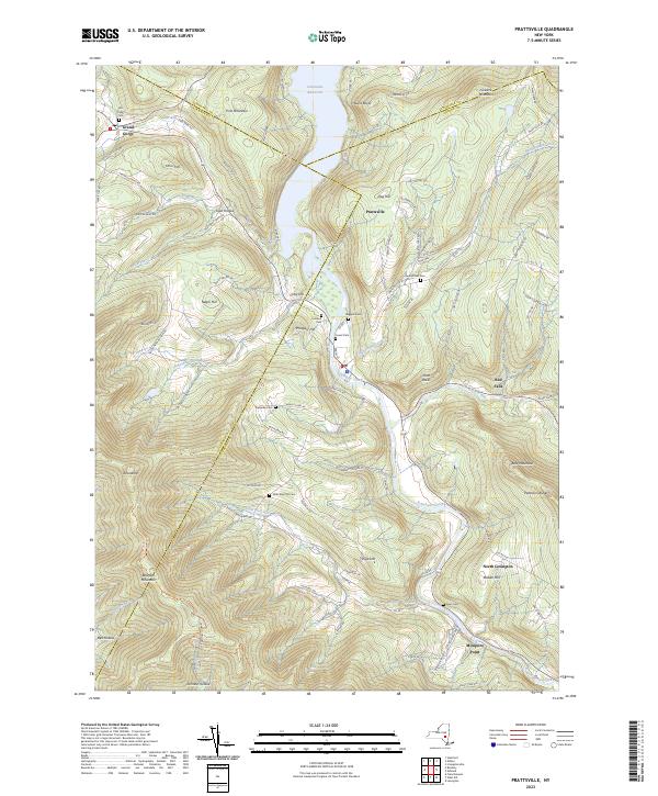 US Topo 7.5-minute map for Prattsville NY