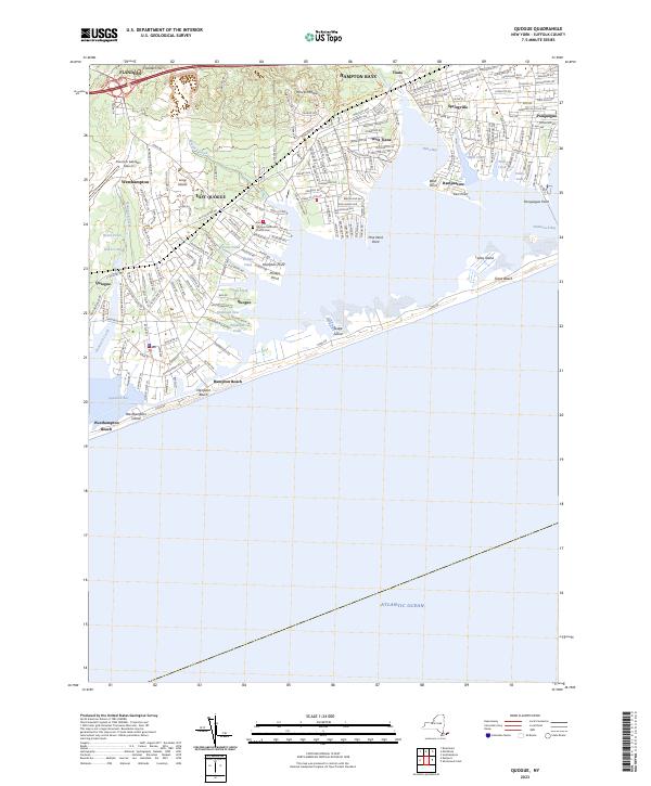 US Topo 7.5-minute map for Quogue NY