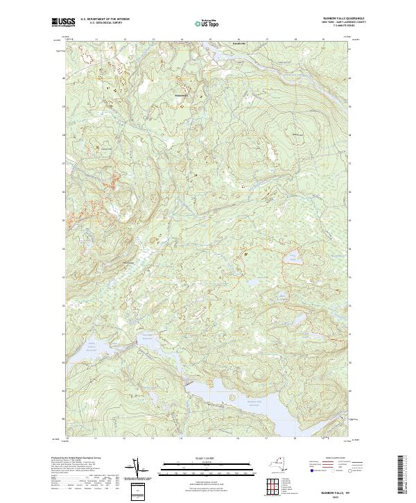 US Topo 7.5-minute map for Rainbow Falls NY