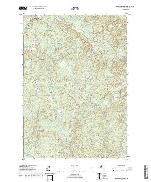 US Topo 7.5-minute map for Remington Corners NY