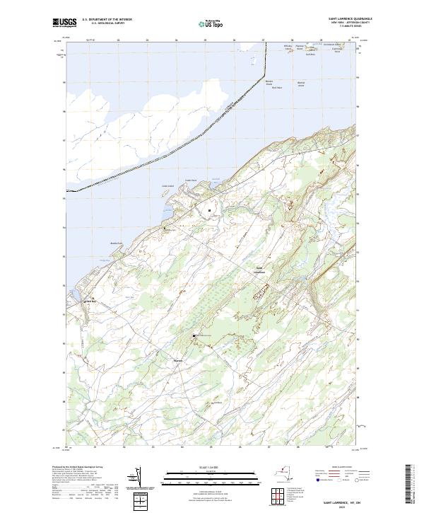 US Topo 7.5-minute map for Saint Lawrence NYON – American Map Store