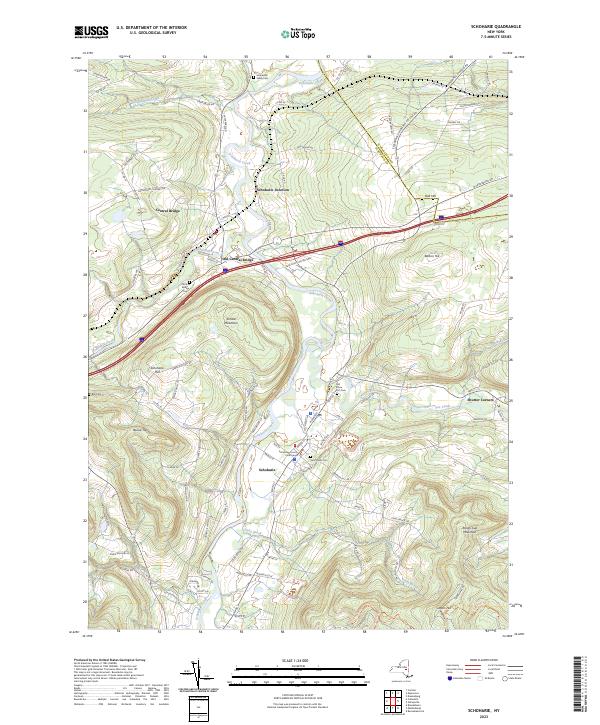 US Topo 7.5-minute map for Schoharie NY