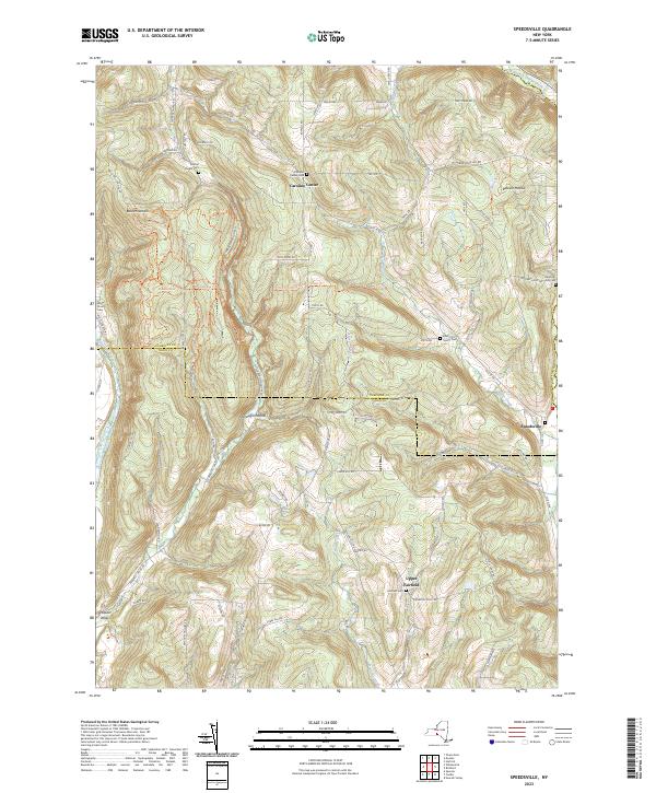 US Topo 7.5-minute map for Speedsville NY