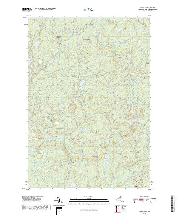 US Topo 7.5-minute map for Tooley Pond NY