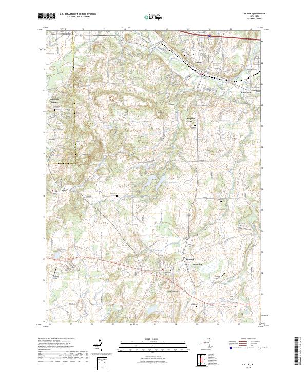 US Topo 7.5-minute map for Victor NY – American Map Store