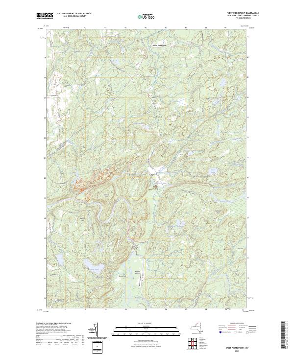 US Topo 7.5-minute map for West Pierrepont NY