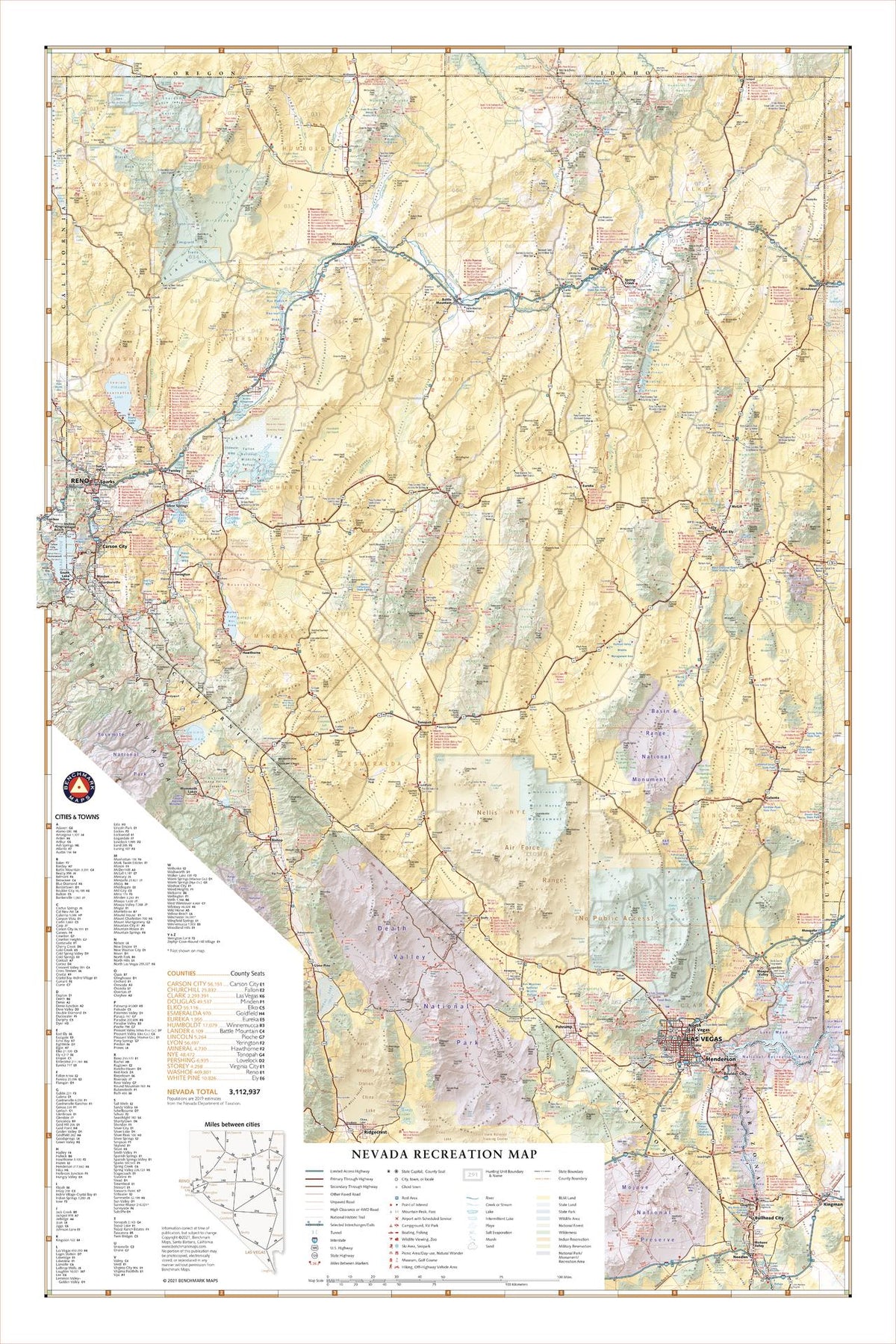 Nevada State Wall Maps – American Map Store