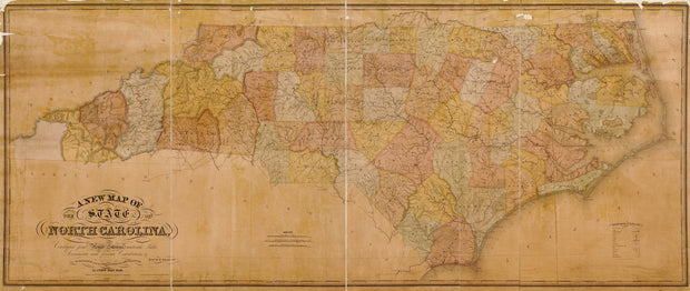 A New Map of the State of North Carolina, 1833