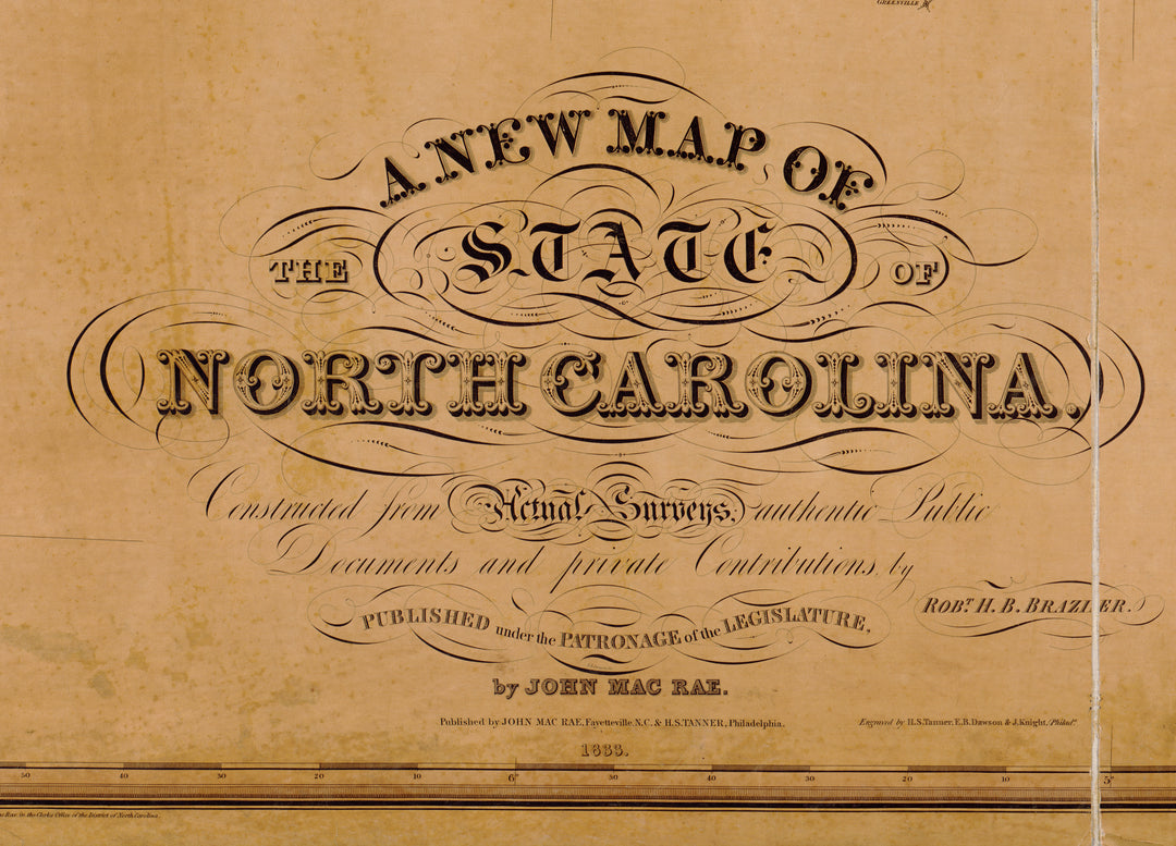 A New Map of the State of North Carolina, 1833