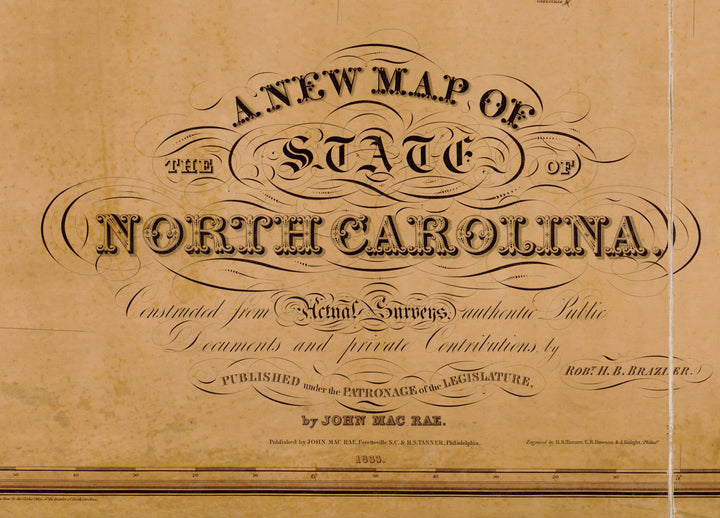A New Map of the State of North Carolina, 1833