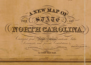 A New Map of the State of North Carolina, 1833