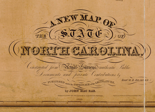 A New Map of the State of North Carolina, 1833