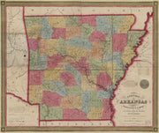 A New Map of Arkansas, 1852