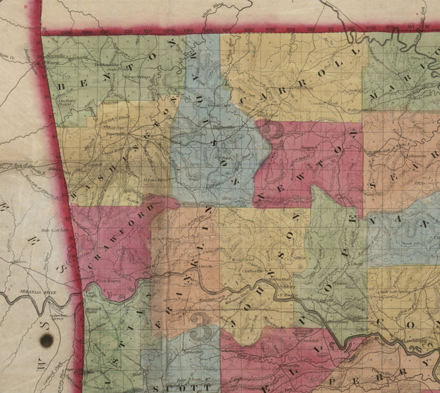 A New Map of Arkansas, 1852
