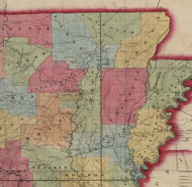 A New Map of Arkansas, 1852
