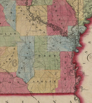 A New Map of Arkansas, 1852