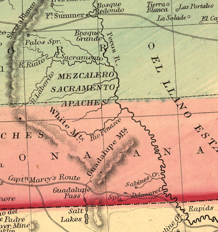 Historic Map of Arizona and New Mexico