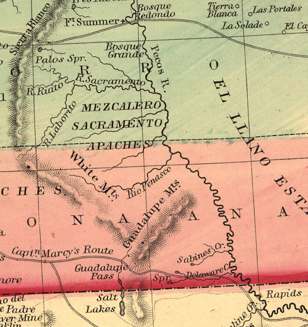 Historic Map of Arizona and New Mexico