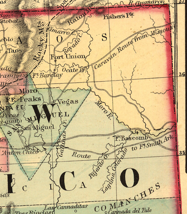 Historic Map of Arizona and New Mexico