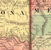 Historic Map of Arizona and New Mexico