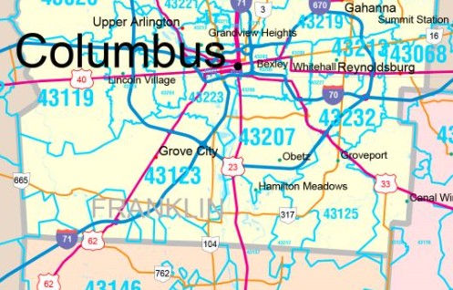 Color Cast Style Wall Map of Ohio