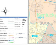 Color Cast Zip Code Style Wall Map of Cincinnati by Market Maps