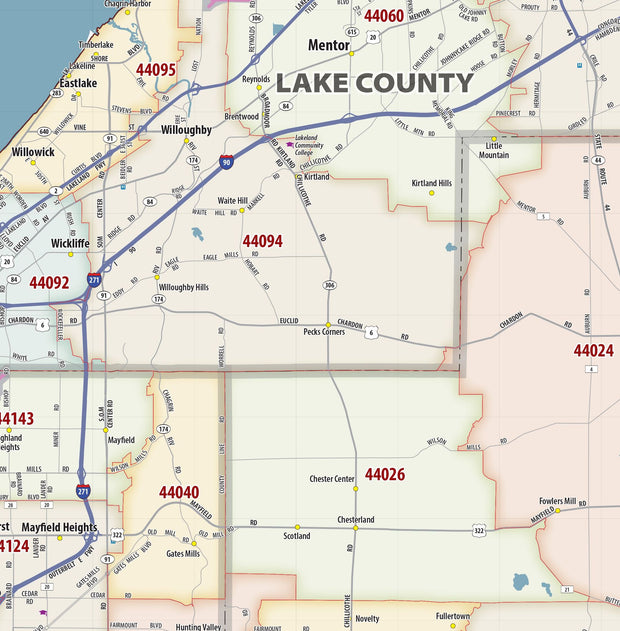 Cleveland Area Zip Code Map – American Map Store