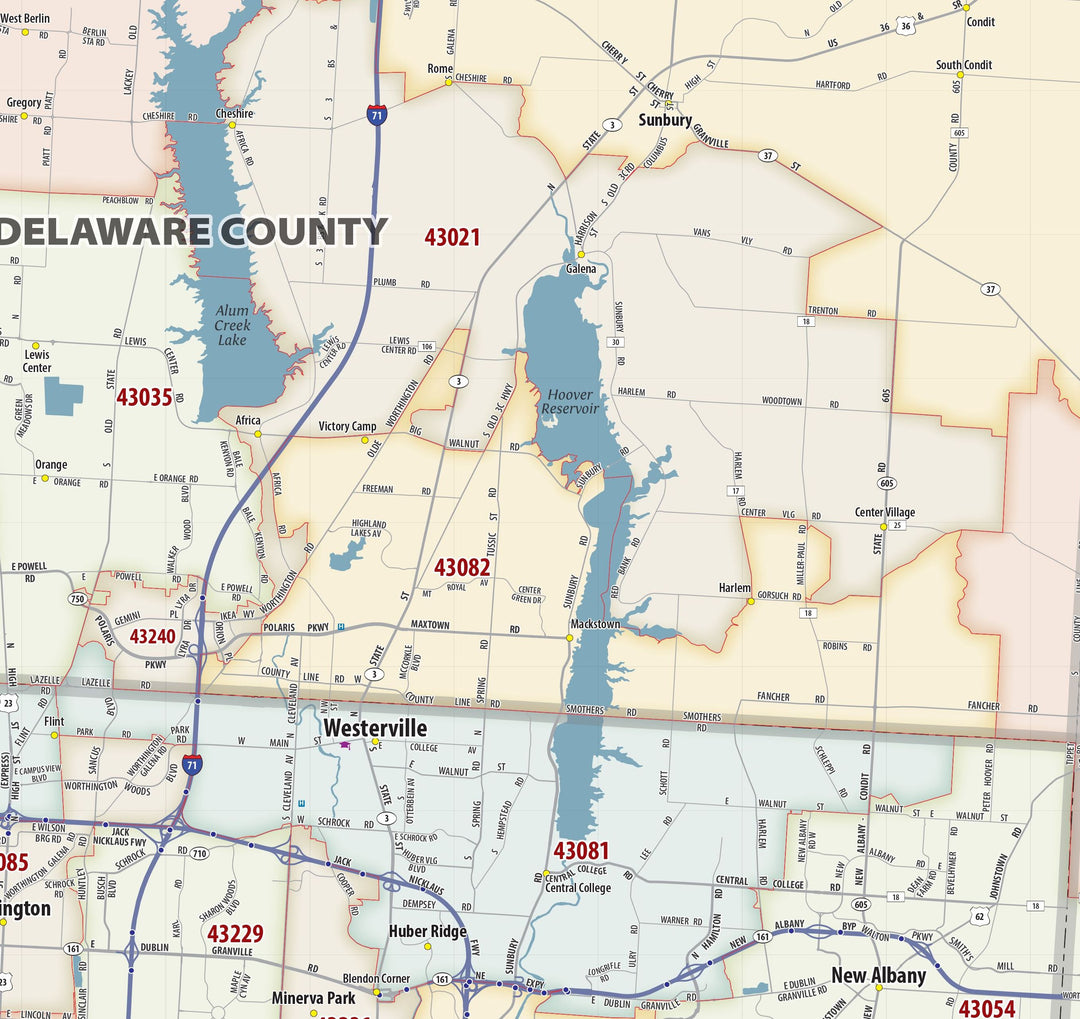 Columbus Area Zip Code Map