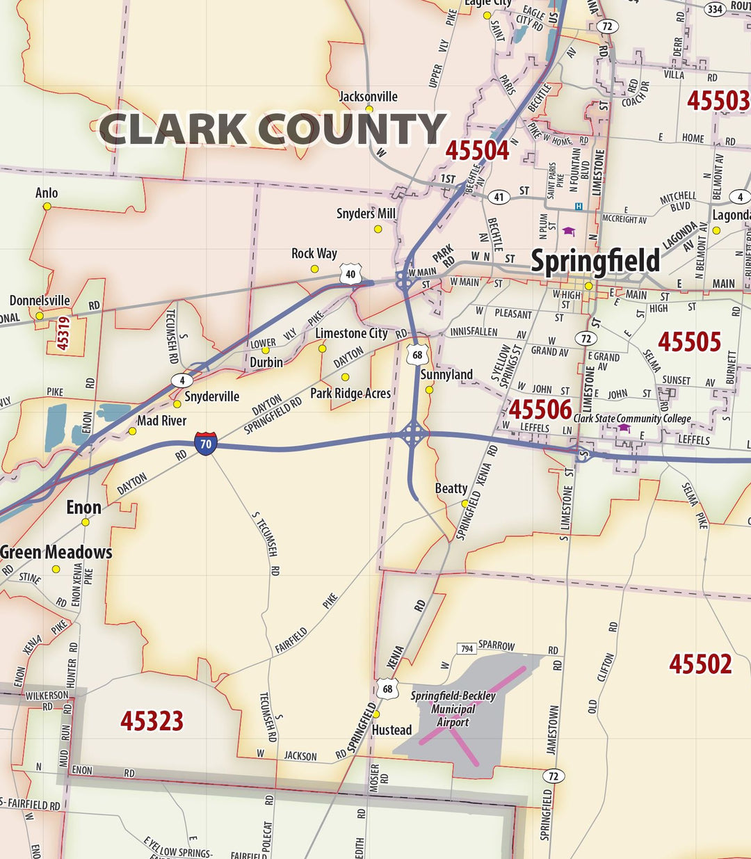 Dayton Area Zip Code Map
