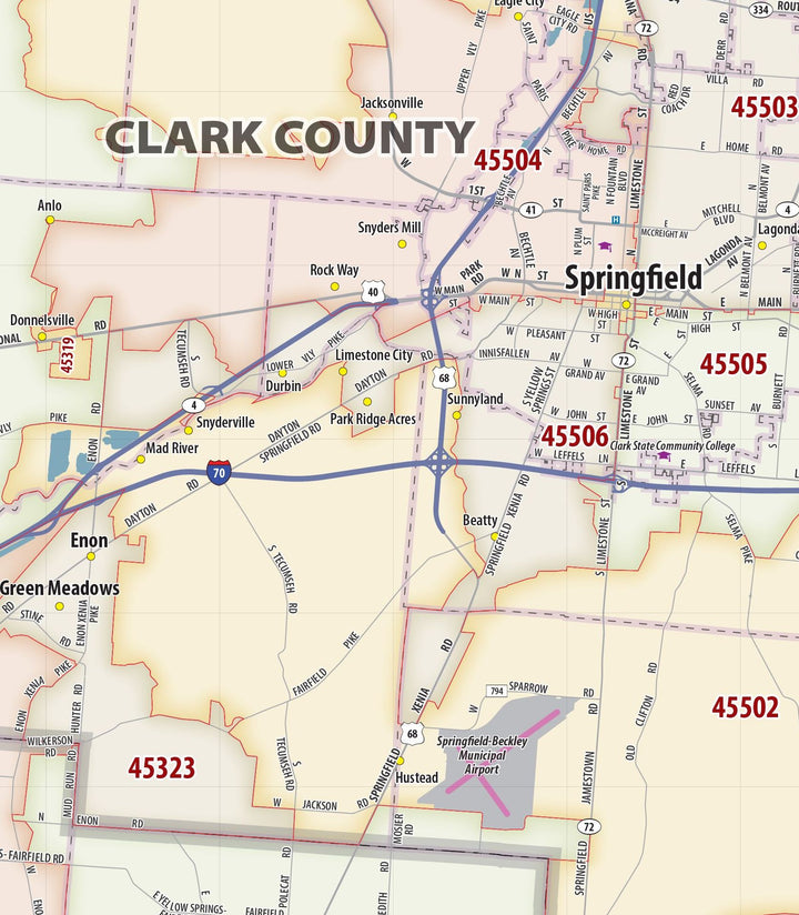 Dayton Area Zip Code Map