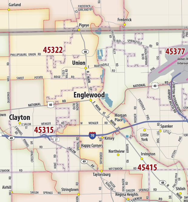 Dayton Area Zip Code Map – American Map Store