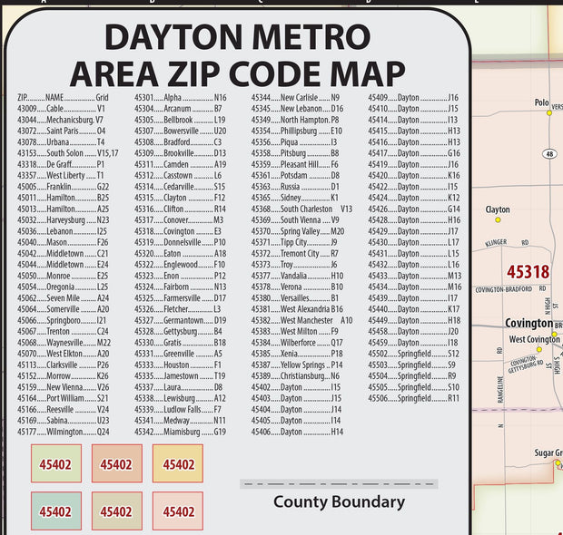 Dayton Area Zip Code Map – American Map Store