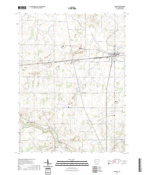US Topo 7.5-minute map for Ansonia OH