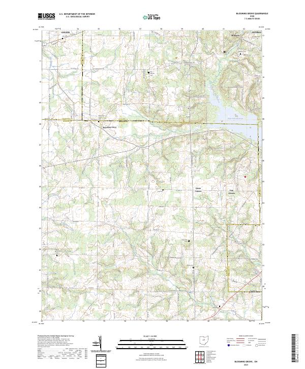 US Topo 7.5-minute map for Blooming Grove OH – American Map Store