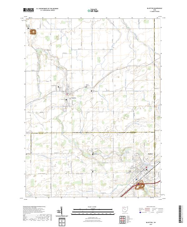 US Topo 7.5-minute map for Bluffton OH