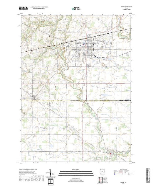 Brumsey Python Ohio Map US Topo 7.5-minute map for Bryan OH – American Map Store
