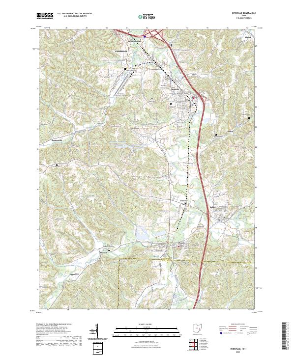 US Topo 7.5-minute map for Byesville OH