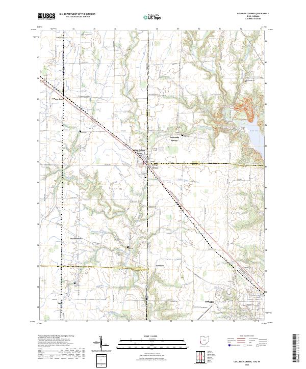 US Topo 7.5-minute map for College Corner OHIN
