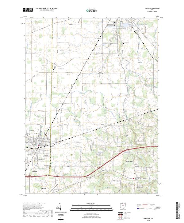 US Topo 7.5-minute map for Crestline OH
