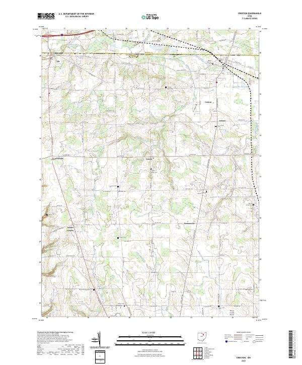 US Topo 7.5-minute map for Creston OH