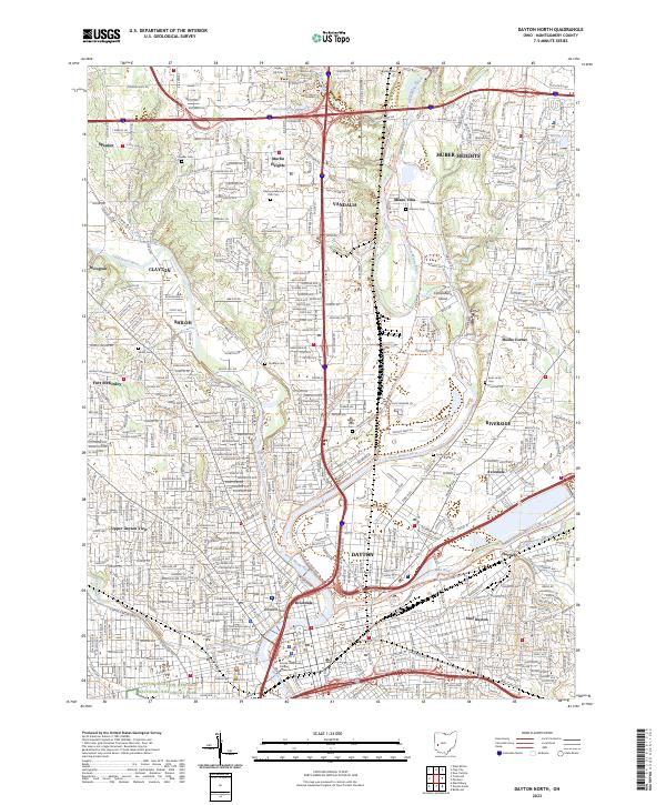 US Topo 7.5-minute map for Dayton North OH