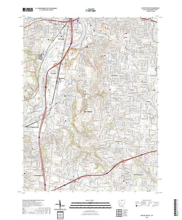 US Topo 7.5-minute map for Dayton South OH