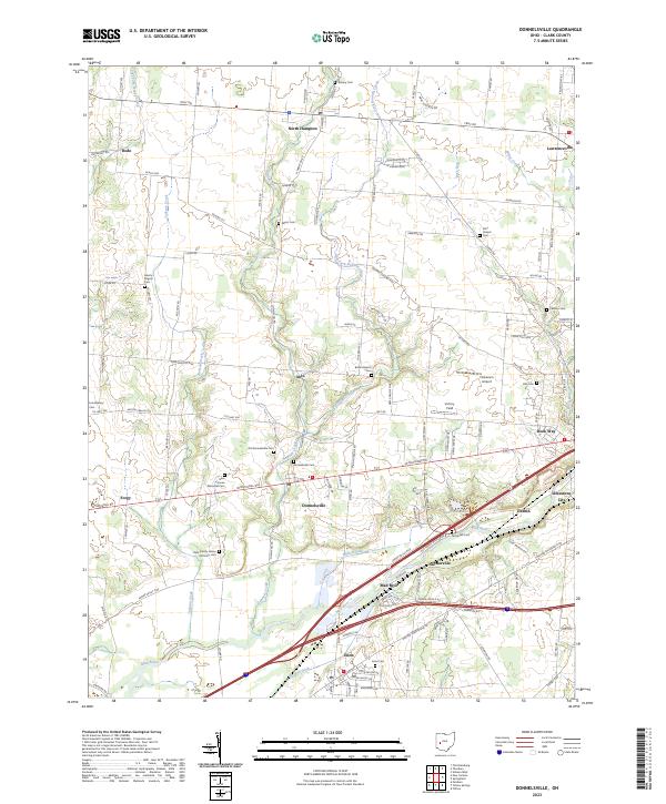 US Topo 7.5-minute map for Donnelsville OH